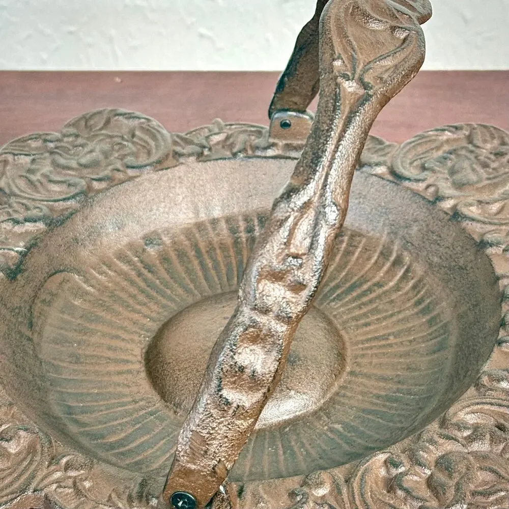 Cast Iron Basket Bowls Pair Victorian Style Decorative Centerpieces